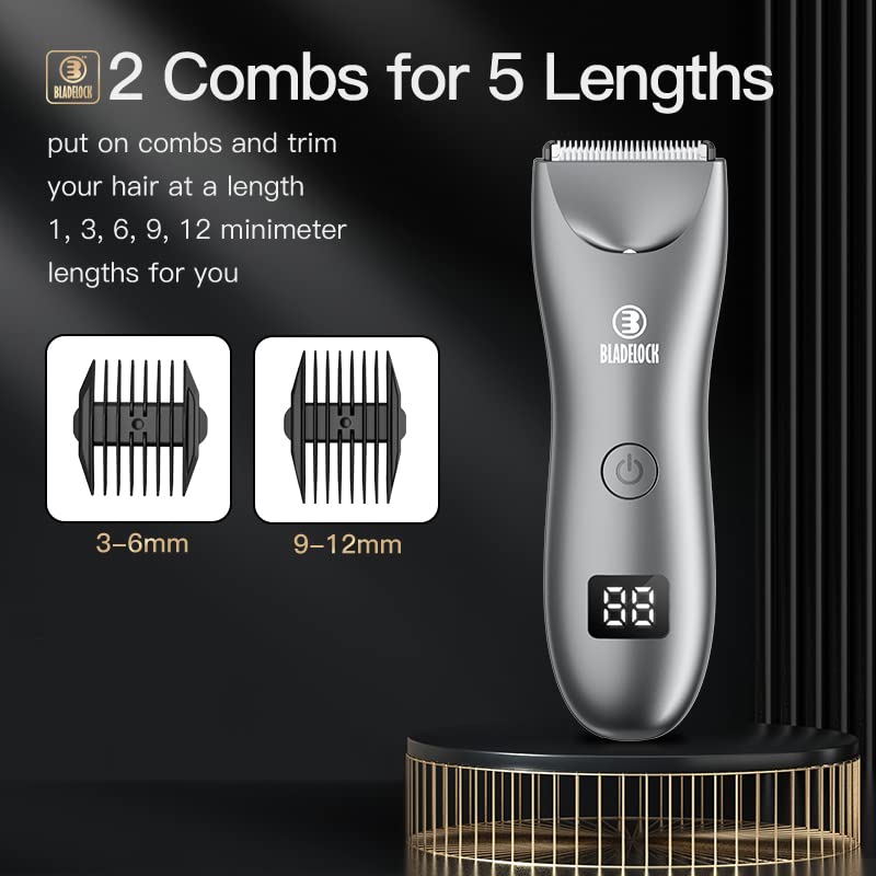 ENSSU intimate razor for men, electric body hair trimmer for men with extra skin-friendly ceramic blade, body razor with LED light & charging station, rechargeable pubic hair trimmer for men, waterproof green - NewNest Australia