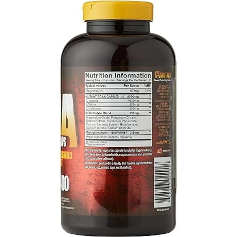 Mutant BCAA Caps 400 Capsules - NewNest Australia