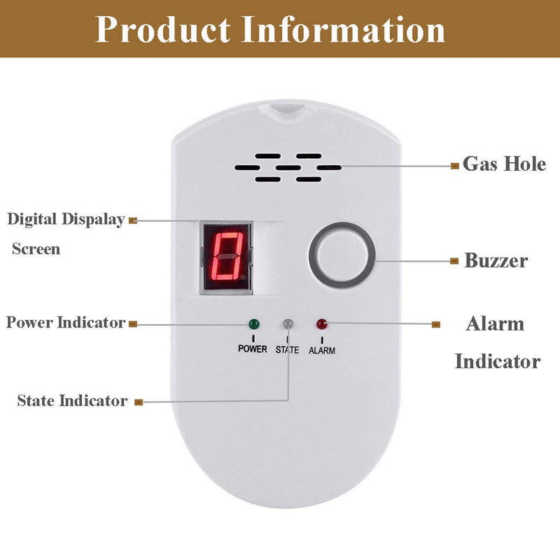 Natural Gas Detector, Propane Detectors for Home,Natural Gas Propane Leak Alarm for Home Kitchen, High Sensitivity Natural Gas Propane Leak Detection White - NewNest Australia