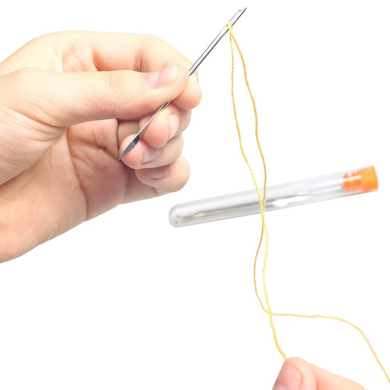 Hekisn Professional Large-Eye Leather Stitching Needle with 3 Different Sizes for Leather Projects with Storage Container (12 Pieces) 12 Pieces - NewNest Australia