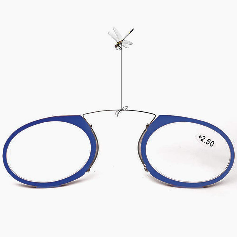 Unisex reading glasses, compact visual aid, mini nose clip, non-slip reading glasses, non-slip reading aid, always at hand (blue, +1.5) blue +1.5 - NewNest Australia