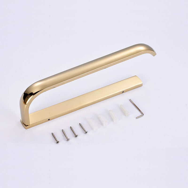 Leyden Gold Towel Ring Bathroom Polished Brass Hand Towel Holder Rack Wall Mounted Golden Bathroom Accessories Half Open Towel Rail - NewNest Australia