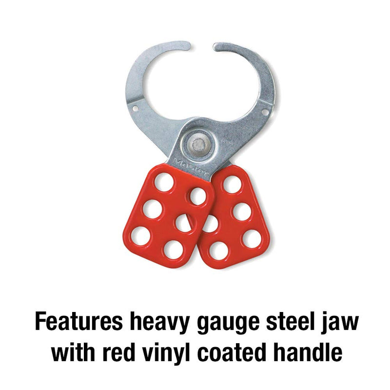 Master Lock 421 Lockout Tagout Hasp with Vinyl-Coated Handle and Extended Jaw, Red 1-1/2" Inside Jaw Diameter - NewNest Australia