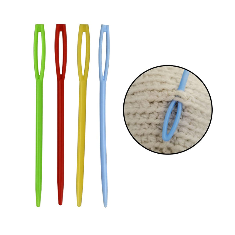 48pcs 2.7 "Large Eye Plastic Sewing Needles Yarn Needles Safety Lacing Needles Children Safety Learning Needles Applicable to Children Craft Needles Project，4 Colors - NewNest Australia