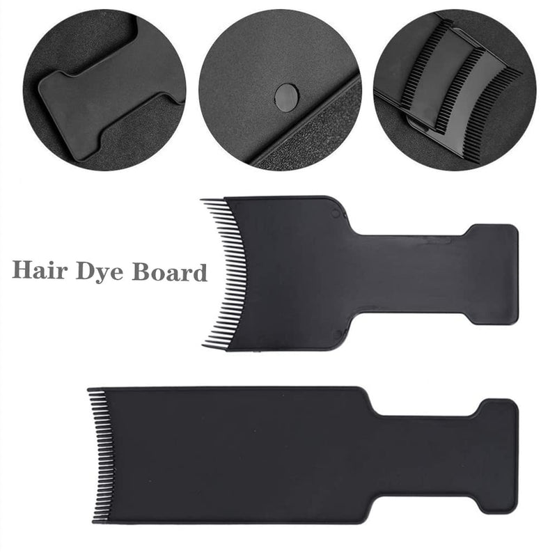 YiFENCHEN 2PCS Hair Dye Board Highlighting Board with Teeth Flat Top Comb Board Balayage Hair Dye Kit for Hair Dye Salon Home Multicolor Hair Coloring, Black - NewNest Australia