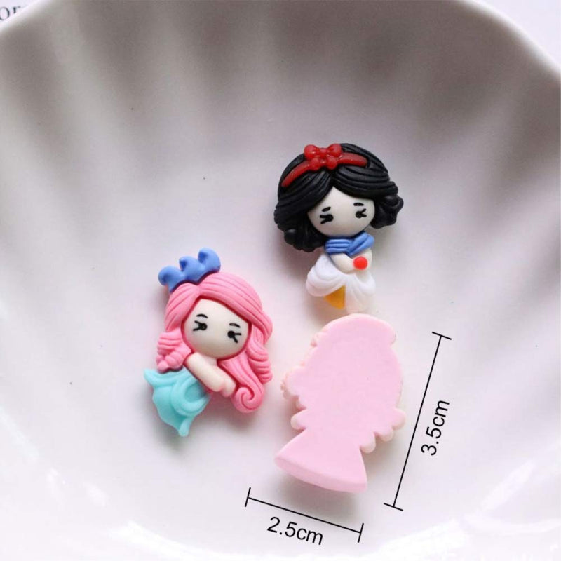 Yontree 15pcs Mixed Resin Flatback Cartoon Princess Charm Cute Ornaments DIY Phone Crafts Scrapbooking Decoration Jewelry Making - NewNest Australia