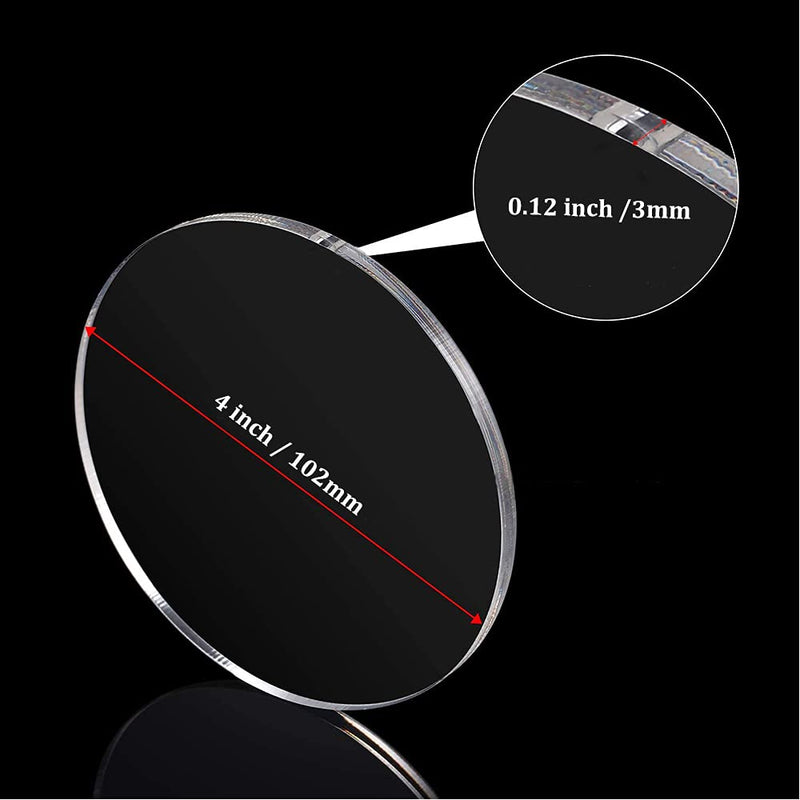 10 Pieces Clear Circle Acrylic Sheet, 1/8" Thickness, 4 Inch Plexiglass Circle Acrylic Disc Transparent Round Acrylic Blank Sign for Name Cards, Cricut Cutting, Painting and DIY Projects - NewNest Australia