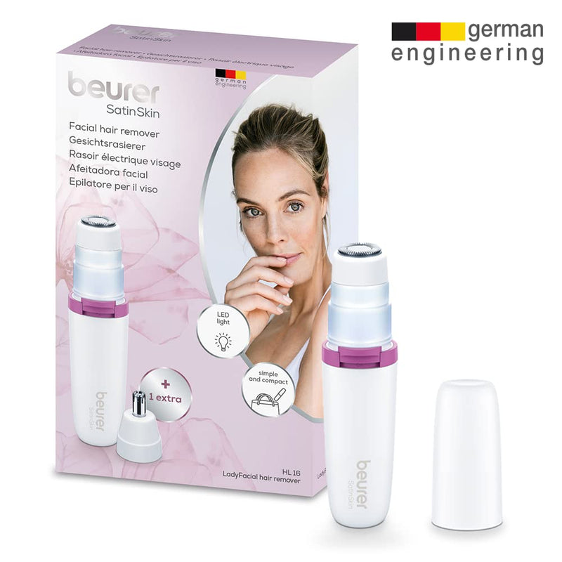 Beurer HL 16 facial razor, electric hair remover for women, for removing facial, nose and ear hair & for shaping and trimming eyebrows, quick & easy for on the go - NewNest Australia