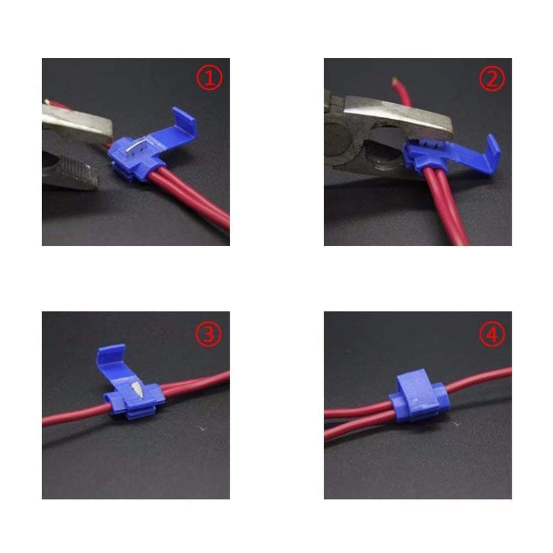 Larlansz 125 Solderless Quick Splice Snap Wire Connector, 50 pcs red 22 Through 18 Gauge,50 pcs Blue 16 Through 14 Gauge,25 pcs Yellow 12 Through 10 Gauge - NewNest Australia