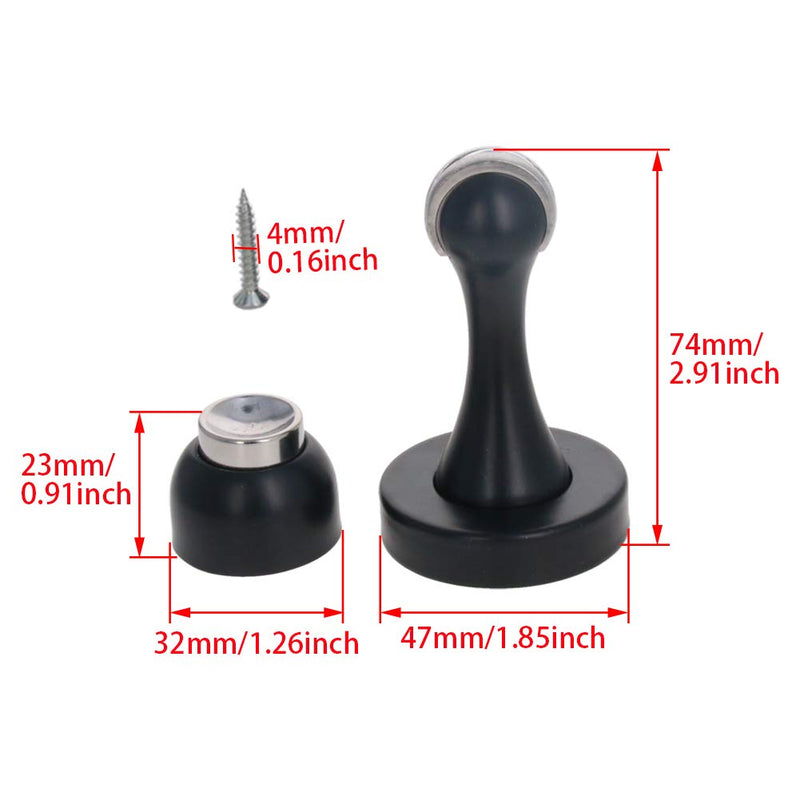 MroMax 201 Stainless Steel Door Magnetic Catch Holder Stopper Screw Wall Mount Black Tone 1pcs 1 Piece - NewNest Australia