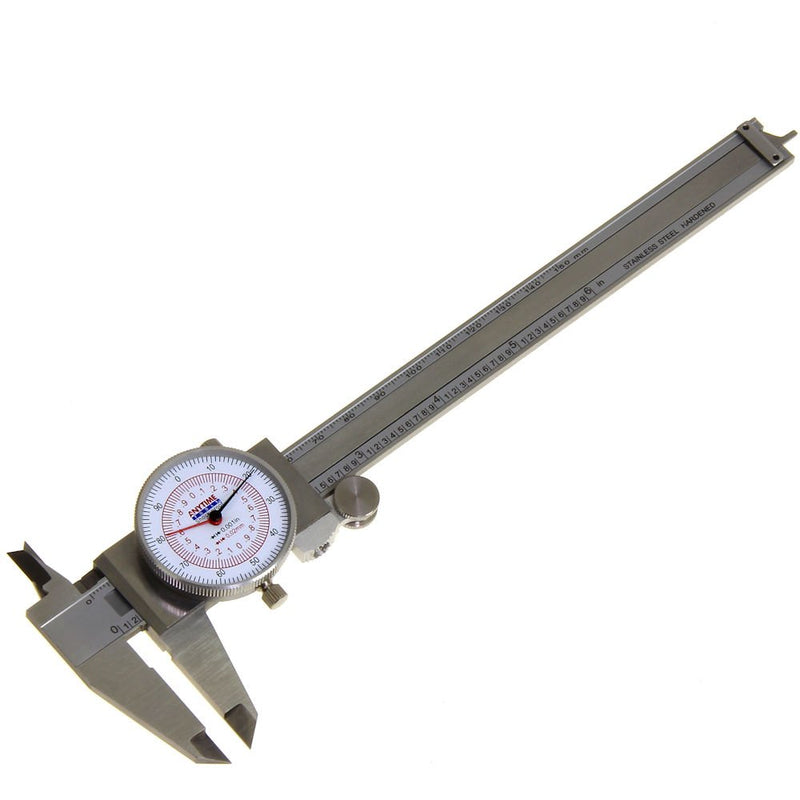 Anytime Tools Dial Caliper 6" / 150mm DUAL Reading Scale METRIC SAE Standard INCH MM - NewNest Australia