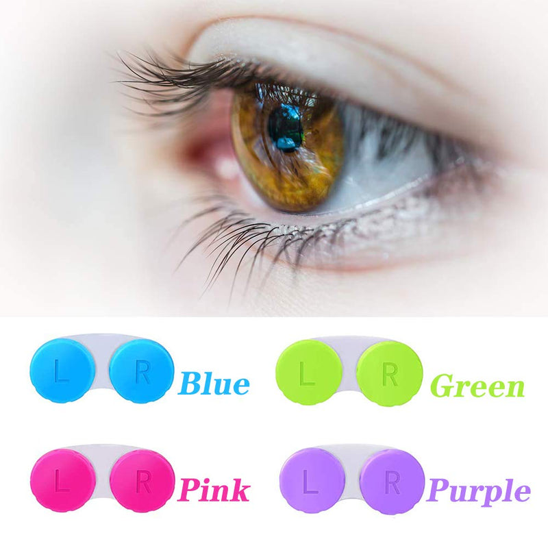 KISEER 12 Pack Colourful Contact Lens Case Box Holder Container Soak Storage Kit - NewNest Australia