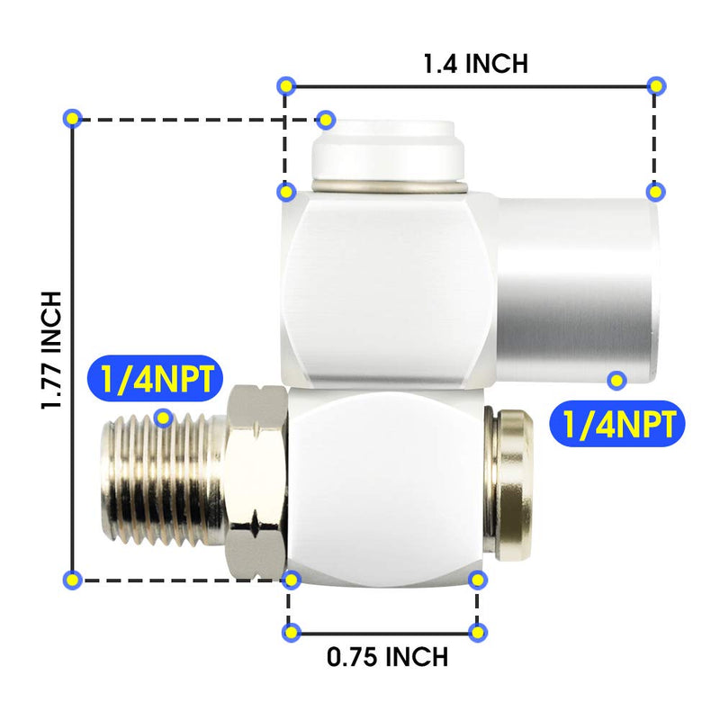 Tailonz Pneumaitc 4Pcs 1/4 Inch Air Tool Swivel Fitting 360 Degree Swivel Air Hose Connector Industrial Swivel Portable Air Tool Adapter - NewNest Australia