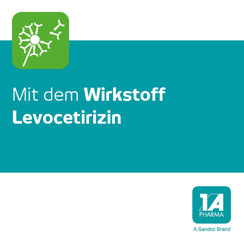 Levocetirizine - 1 A Pharma® for itching caused by allergies, allergic rhinitis and hives: 100 film-coated tablets - NewNest Australia