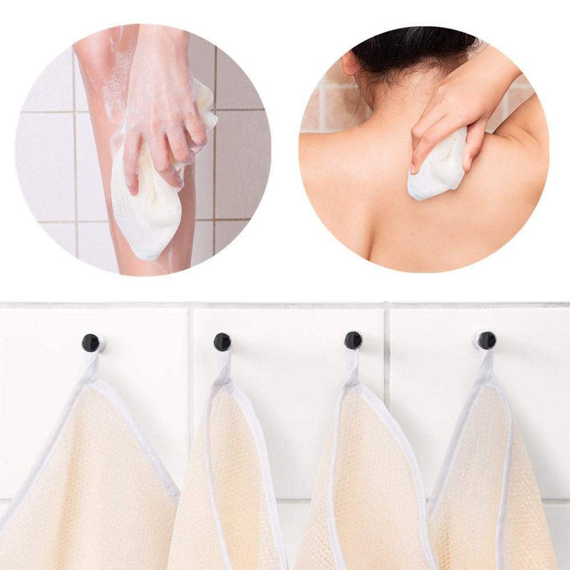 4 Pack Exfoliating Face and Body Wash Cloths 2-Sided Bath Towel Exfoliating Scrub Cloth for Women and Man Washcloth with Soft Handle and Fine Mesh(26 x 22cm) - NewNest Australia