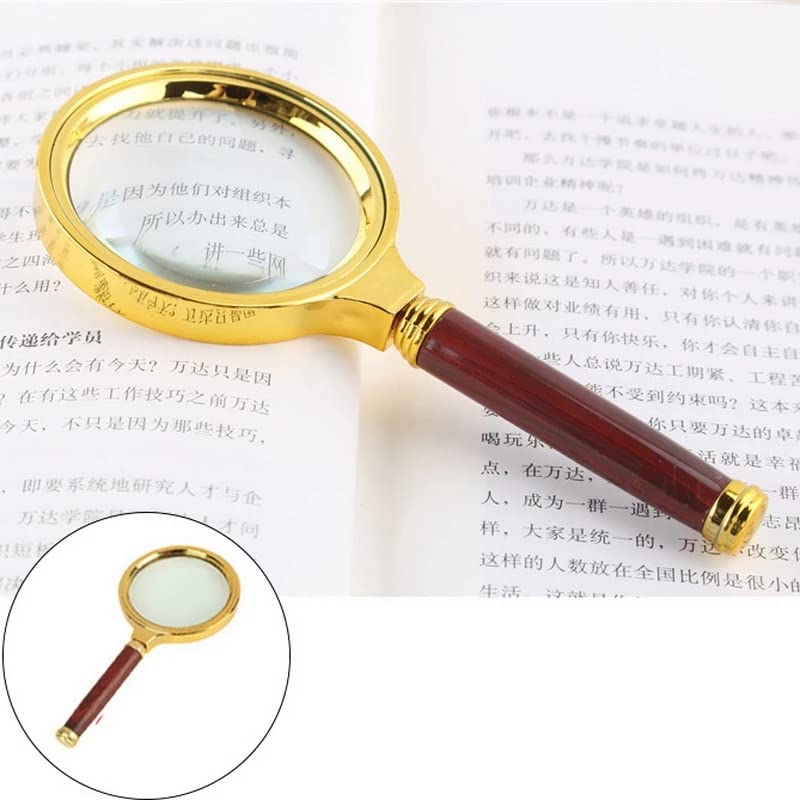 Hand Magnifier Reading Magnifying Glass With Imitation Mahogany Handle, 70 Mm, Books Reading Old People, Research Equipment For Children, Observation Of Plants And Insects Outdoors, High Resolution, 10 X - NewNest Australia