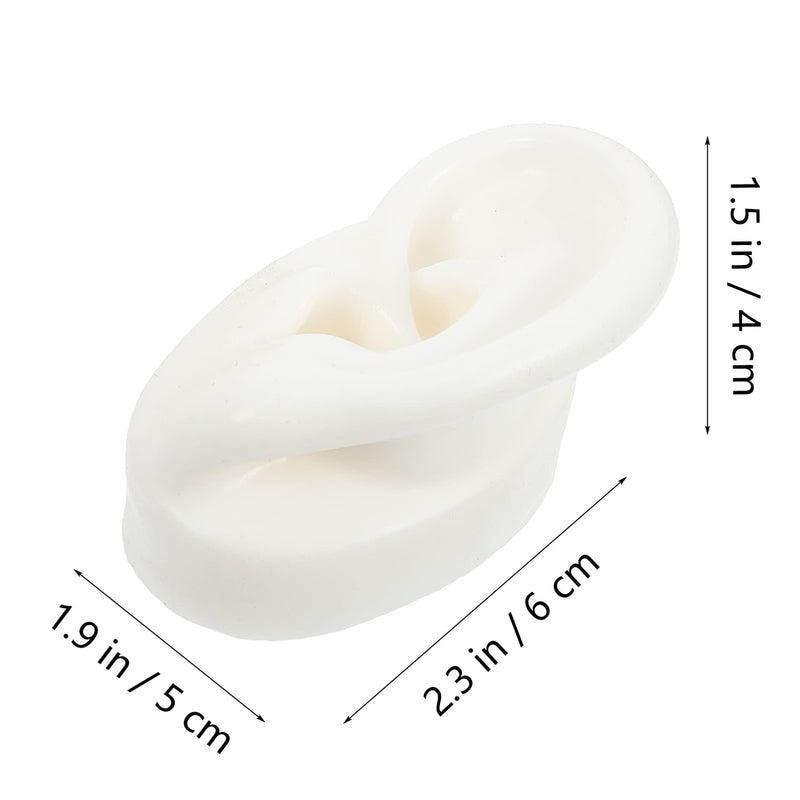 Balacoo 1 Pair Simulation Silicone Ear Model Earring Display Props Reusable Silicone Ear Model For Teaching Ear Picking Practice Hearing Aid Wearing 6. 00X5. 00X4. 00Cm White - NewNest Australia