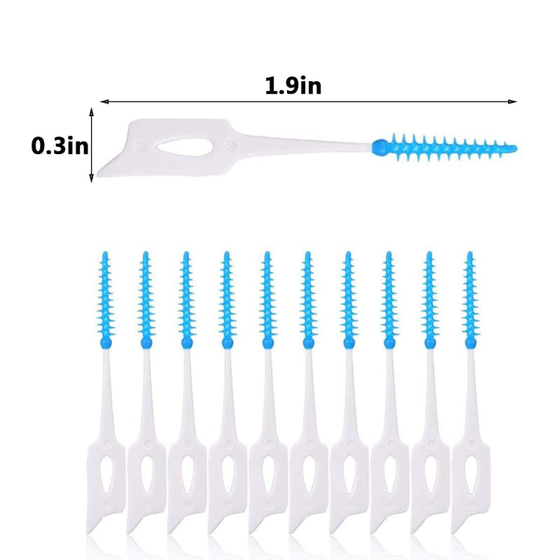 Fantasyon 40 Pieces Tooth Floss Picks Interdental Brushes Flosser Sticks in Orange with Storage Case for Brush Tool Toothpick Tooth Cleaner Interdental Floss Sticks Toothpick Cleaning Tool(Blue) Blue - NewNest Australia