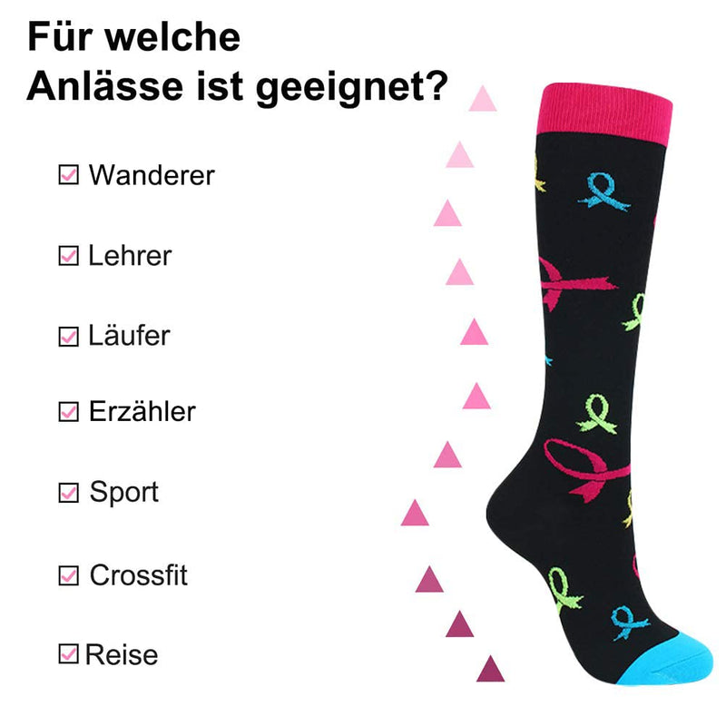 Miavogo 3 Pairs Of Compression Stockings For Women, Compression Socks With 20-30 Mmhg, Colorful Thrombosis Stockings, Compression Socks For Sports, Running, Travel - NewNest Australia