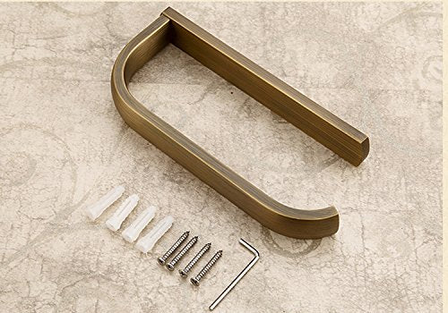 Leyden Brass Toilet Paper Holder, Antique Brass Bathroom Retro Tissur Roll Holder 8.9 inch, Wall Mounted Brushed Bronze Roller Dispenser - NewNest Australia