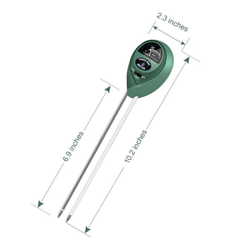 Sonkir MS01 Soil pH Meter, 3-in-1 Soil Moisture/Light/pH Tester Gardening Tool Kits for Garden, Lawn, Farm, Green - NewNest Australia