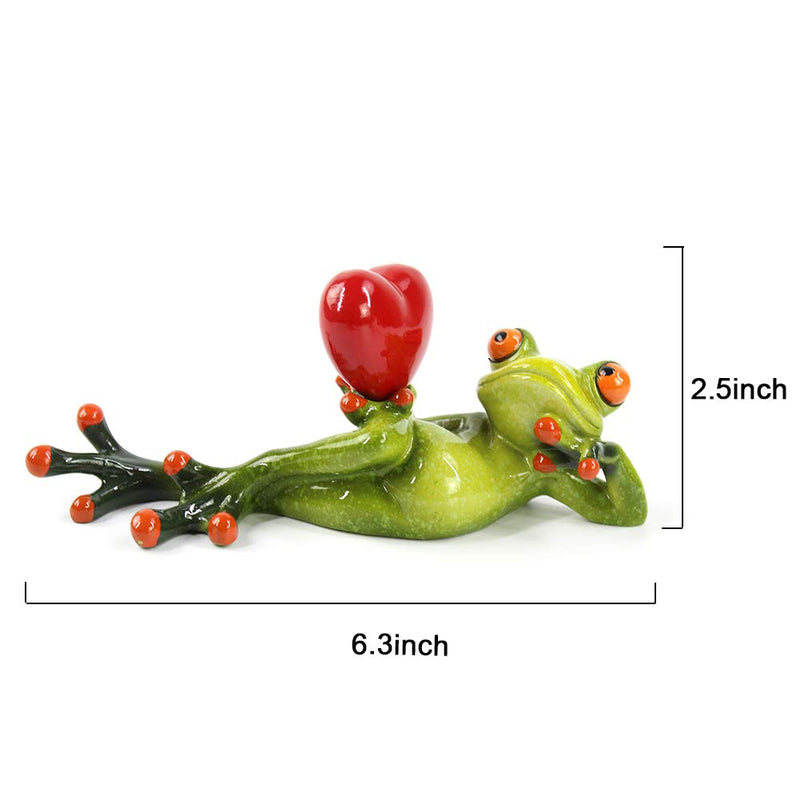 NewNest Australia - Dorlotou Frogs Figurines Statue Frog Sculpture Cute Funny Frog for Home Desk Decoration 6050E 5 