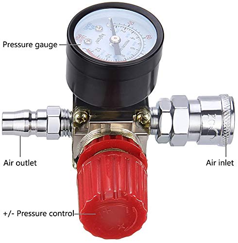 Preciva Air Compressor Pressure Regulator with Dial Gauge, 0-175 PSI Air Gauge for Air Compressor and Air Tools (Four Way Valve) - NewNest Australia