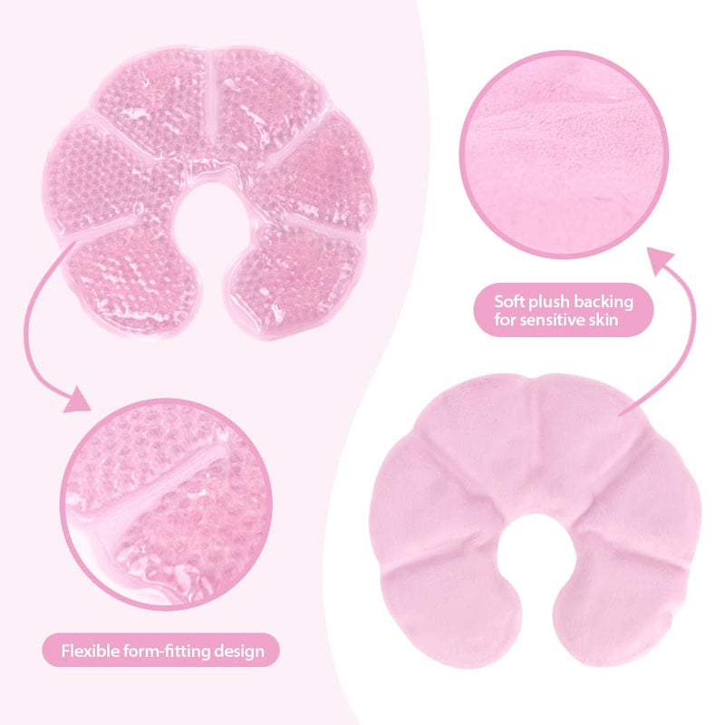 NEWGO®Breast Ice Pack Breastfeeding Gel Pads, 3 in 1 Breast Therapy Ice Pack for Breastfeeding, Nursing Pain Relief, Sore Nipples Mastitis Relief - 2pcs Pink - NewNest Australia