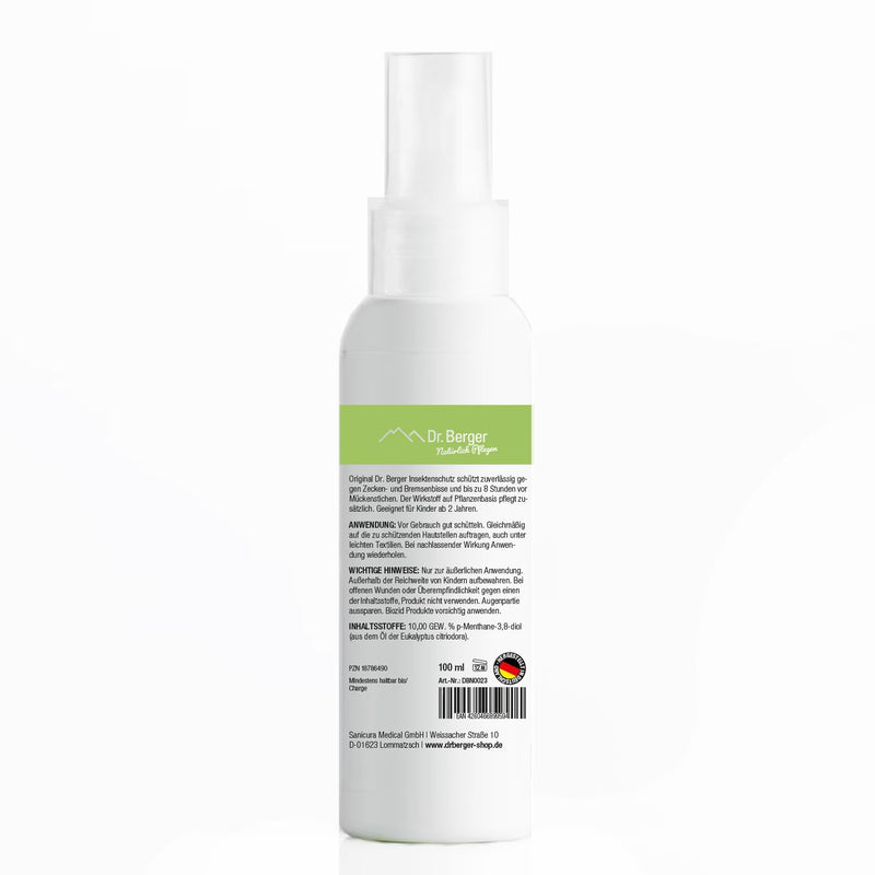 𝗗𝗿. 𝗕𝗲𝗿𝗴𝗲𝗿 Insect repellent [VEGAN] mosquito repellent | Protection against ticks, mosquitoes, gnats, horseflies | Skin spray also suitable for children - natural protection against mosquito bites - NewNest Australia