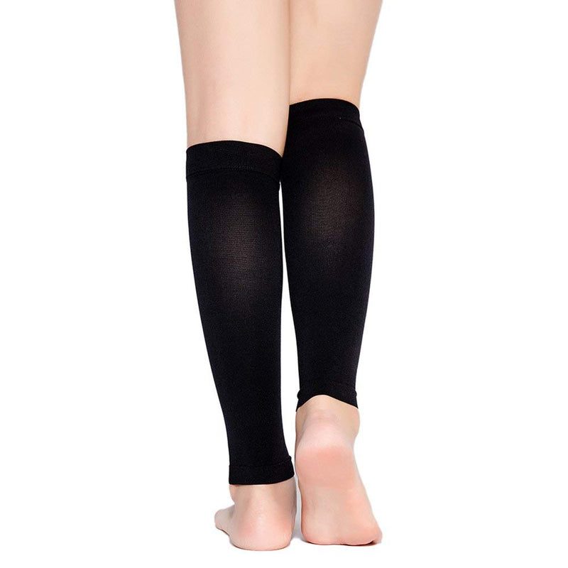 TOFLY Calf Compression Sleeve for Men & Women, 1 Pair, Footless Compression Socks 20-30mmHg for Leg Support, Shin Splint, Pain Relief, Swelling, Varicose Veins, Nursing, Travel, Plus Size S - 5XL Black - NewNest Australia