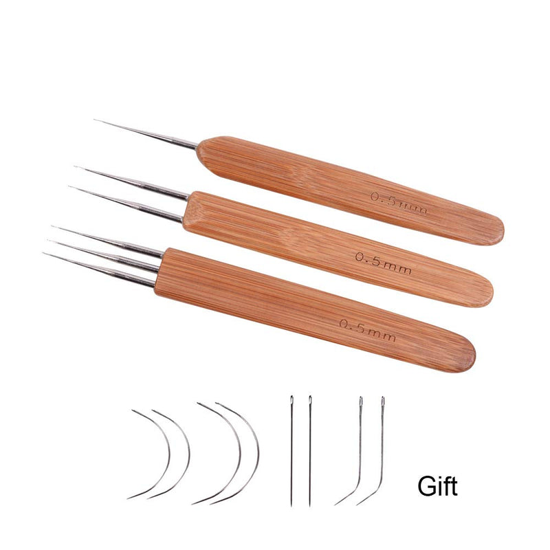 3pcs/set Dreadlock Crochet Hook for Hair Dreadlock Needle Tool for Braid Craft Dread locks Crochet Needles 0.5mm (1 Hook 2 Hooks 3 Hooks) - NewNest Australia