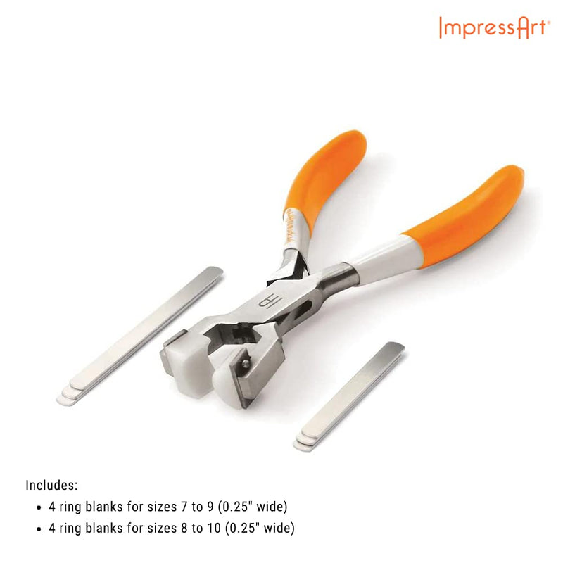 ImpressArt - Ring Making Kit for Jewelry Making, Bending and Wrapping Metal Tool Includes 8 Metal Ring Blanks Ring Bending Kit - NewNest Australia