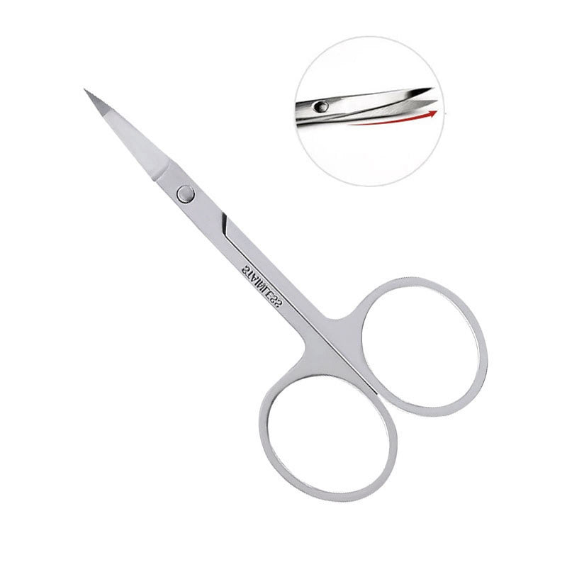 3 Packs Stainless Steel Curved Eyebrow Scissors And Nose Hair Scissors Set, Makeup Scissors For Trimming Facial Hair For Nails, Eyebrows, Beard Scissors, Nose And Ear Hair - NewNest Australia