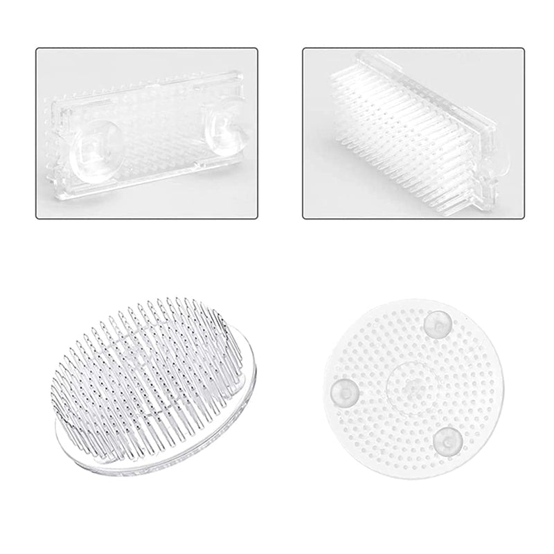 Clear Flower Frog Plastic Kenzan Floral Frog Ikebana Flower Arrangement Pin Frog Holder for Glass Plastic Ceramic Vase (Rectangle+Round) Rectangle+Round - NewNest Australia