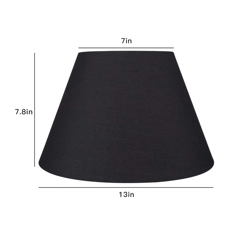 ALUCSET Medium Lamp Shade, Barrel Fabric Lampshade for Table Lamp and Floor Light,7x13x7.8 inch,Natural Linen Hand Crafted,Spider (Black) Black - NewNest Australia
