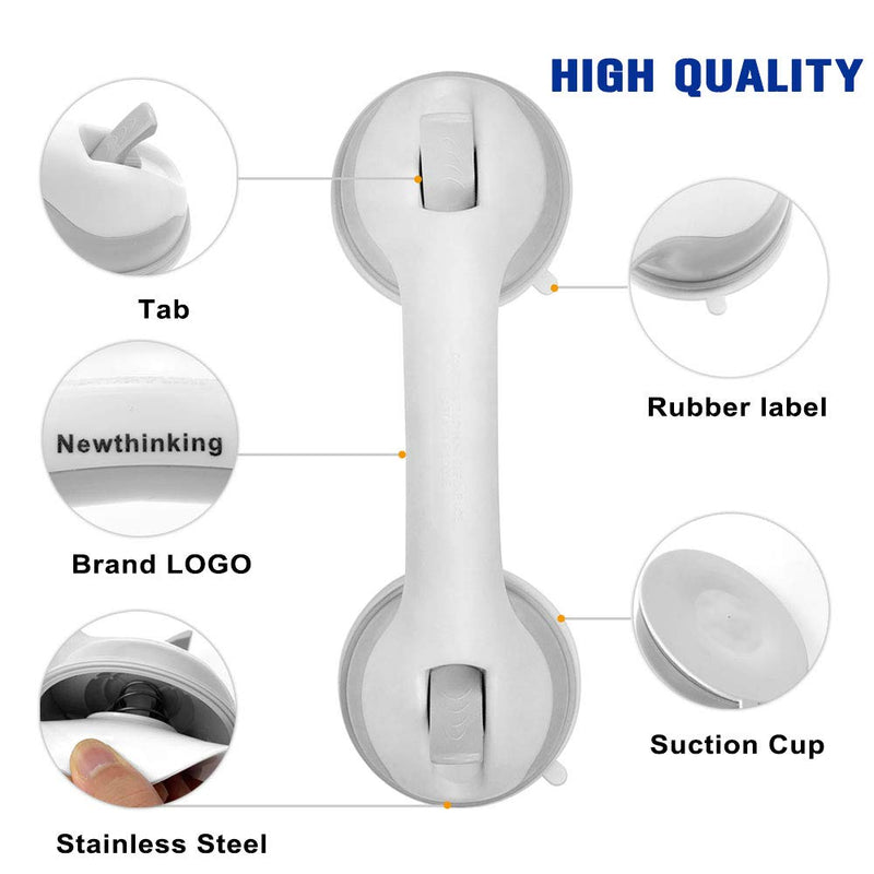 Nethinking Suction Bathroom Grab Rails, Hand Rail for Disabled, Portable Mobility Aids Safety Handle with Suction Cup Fitting, No Fixings Needed for Bathroom, Children and Disability Aids (2 Pack) 2 - NewNest Australia