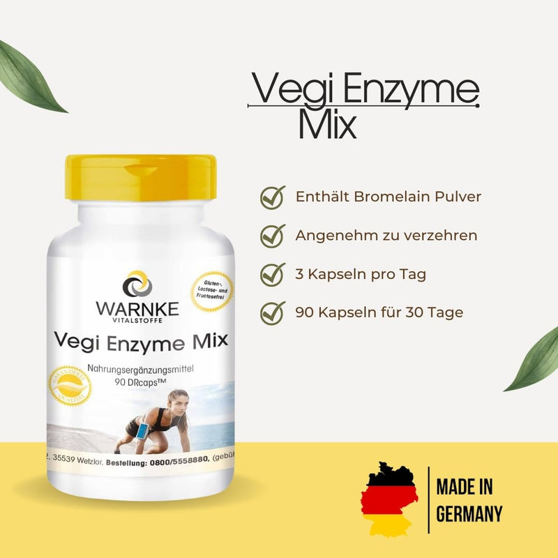 Enzyme complex capsules vegan digestive enzyme mix bromelain