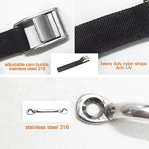 Battery Box Hold-Down Strap Tie Down Strap for Gas Fuel Heavy Duty Battery Box Replament Tie Down Straps Kit Anti-UV Strap with Stainless Steel Cam Buckle, Stainless Steel Deck Loop Mounts, SS Screws - NewNest Australia