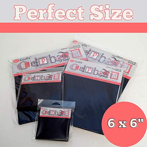 Grafix Medium Weight 6 x 6”, Black Pack of 25 – Acid-Free 0.055” Chipboard Sheets, Create Three-Dimensional Embellishments for Cards, Papercrafts, Mixed Media, Home Décor - NewNest Australia