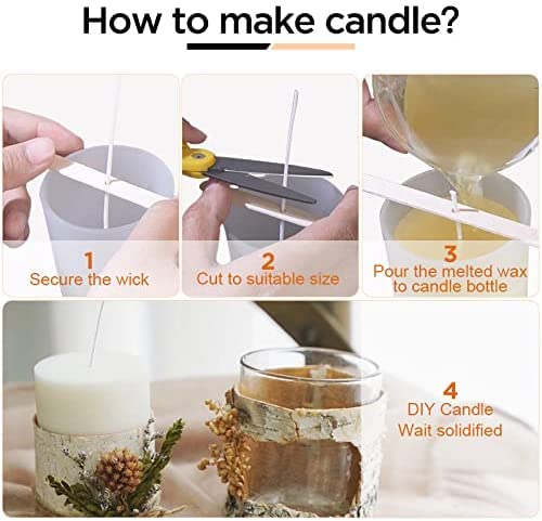 100pcs Cotton Candle Wicks,8inch Premade Candle Wick for Candle Making, Bulk Zinc Cor Candle Wicks with Tabs - NewNest Australia