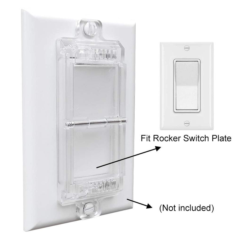 Rocker Light Switch Guard, ILIVABLE Child Proof Switch Plate Cover Guard Protects Your Lights or Circuits from being Accidentally Turned On or Off by Children and Adults (Clear) Clear - NewNest Australia