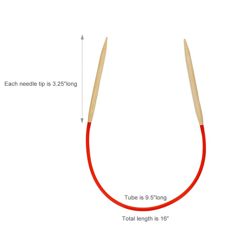 18 Pairs Circular Knitting Needles Set, Vancens Premium Bamboo Knitting Needles with Colorful Plastic Tube, 5 Kind of Tools for Weave are Included, 18 Sizes: 2mm - 10mm, 16 Inches Length 16" Knitting Needles - NewNest Australia