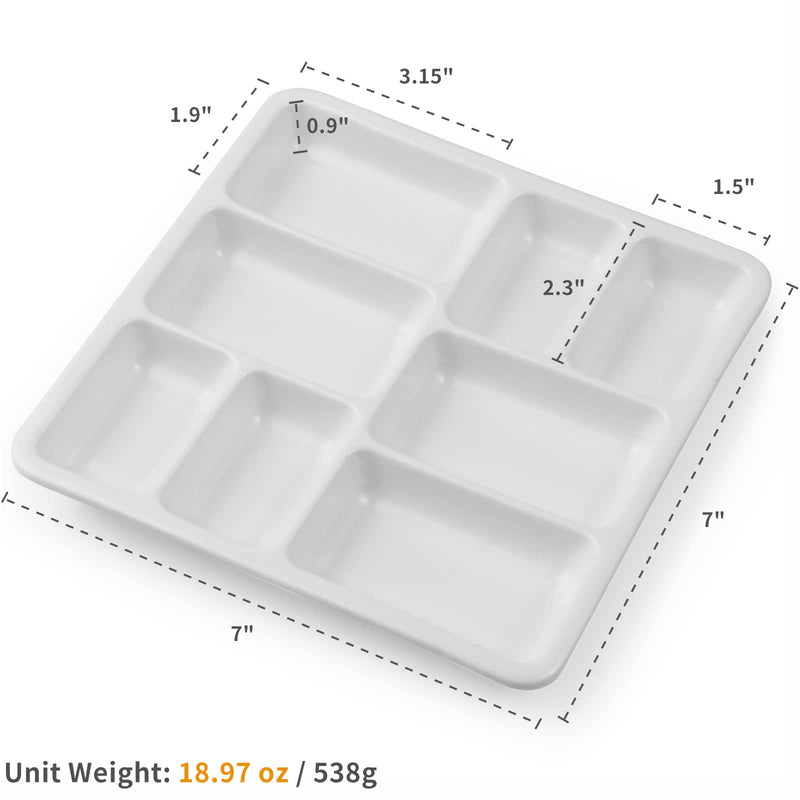 MEEDEN 8-Well Ceramic Artist Paint Palette, Square Porcelain Watercolor Palette, White Ceramic Mixing Tray for Gouache Painting, Oil Painting, Acrylic Painting & Tempera Painting, 7"× 7"× 0.9" - NewNest Australia