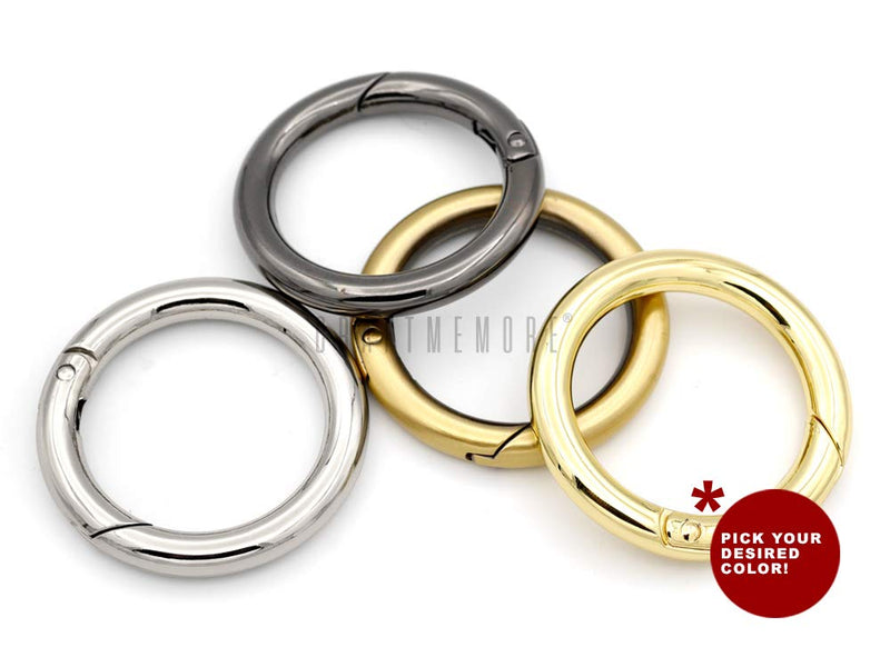 CRAFTMEMORE 2pcs 2 Inches Inner O Ring Spring Opening Snap Trigger Clip Buckle Charm Purse Making SCOS (Gold) Gold - NewNest Australia