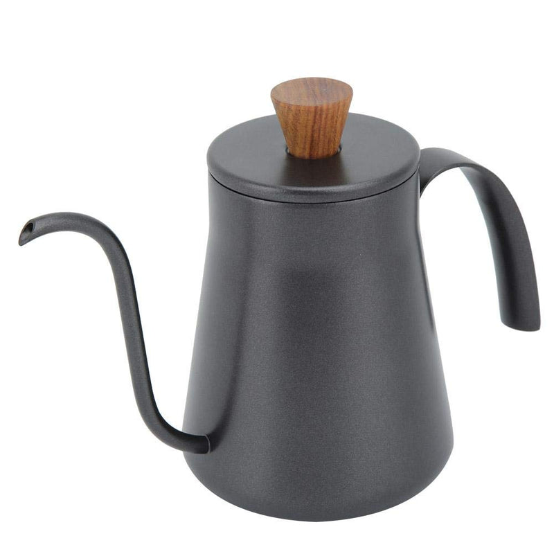 Kettle Coffee Pot, 400ml Stainless Steel Coffee Water Tea Narrow Mouth Pot with Handle Lid, Black. - NewNest Australia