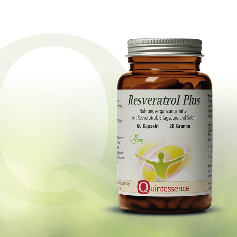 Quintessence Resveratrol Plus 60 capsules - With selenium & pomegranate extract - 150 mg trans-resveratrol per capsule/daily dose - 100% pure quality - Vegan - Produced in Austria - NewNest Australia