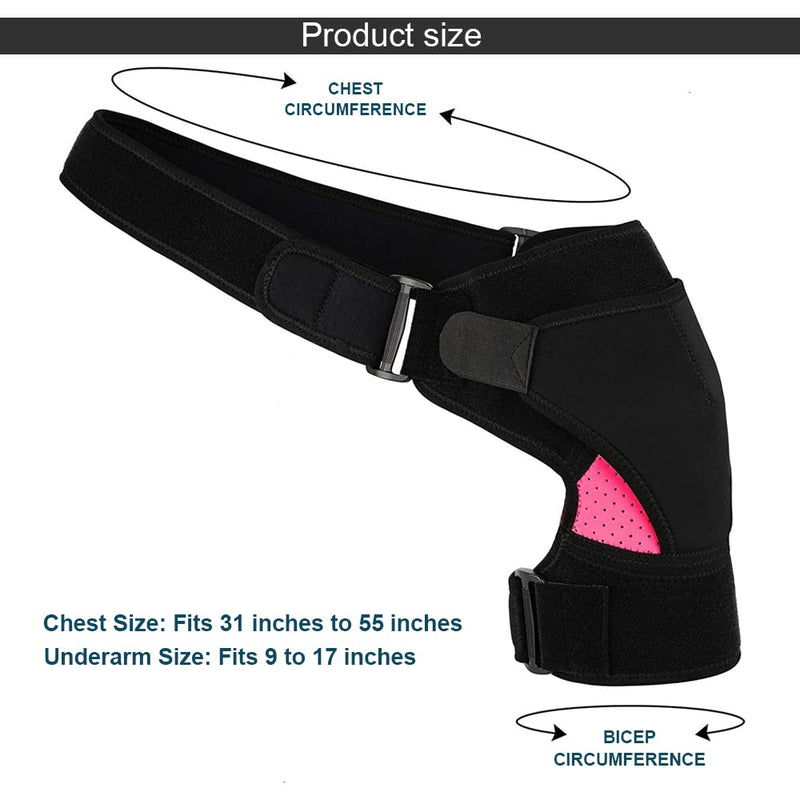 Tofbs Shoulder Brace For Women Men Adjustable Double Support On Shoulder Joint Helps Stability Shoulder Pain Relief For Tendonitis Fits Both Left Or Right (Pink) - NewNest Australia