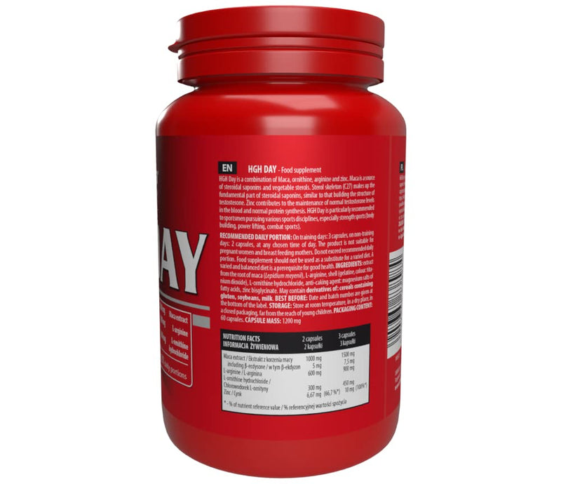 Activlab Hgh Day 60 Capsules | Maca Extract With Ornithine And Arginine | Zinc | Increase Libido, Testosterone, Muscle Mass | Regeneration | Strength Training, Martial Arts (Mma, Muay Thai, K1) - NewNest Australia