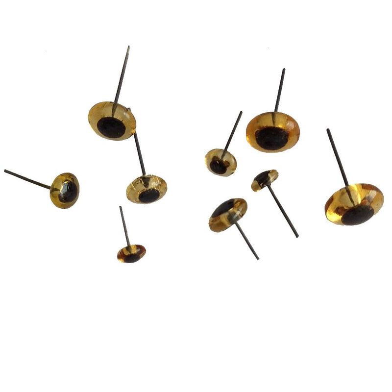Bestartstore 1Box(100pcs) 3/4/5/6/7/8/9/10/11/12mm Amber Glass Eyes Kits for Needle Felting Bears Dolls Decoys Sewing - NewNest Australia