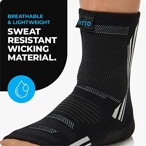 VITTO Ankle Support for Sprained Ankle, Arthritis, Joint Pain, Strains, Ankle Injury, Recovery, Rehab, Sports, Basketball - Multi Zone Compression Sleeve (M, Black + Grey) M (Pack of 1) - NewNest Australia